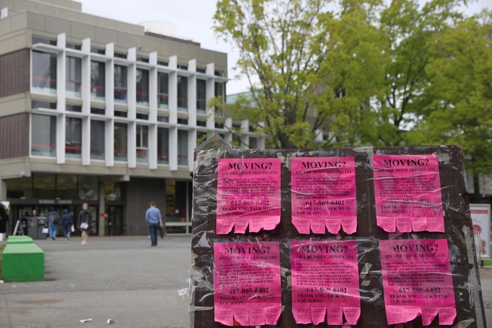 Even as finals continue, many students are preparing to move out for the summer. Moving companies have competed for business with advertisements over mailing lists and on sandwich boards.