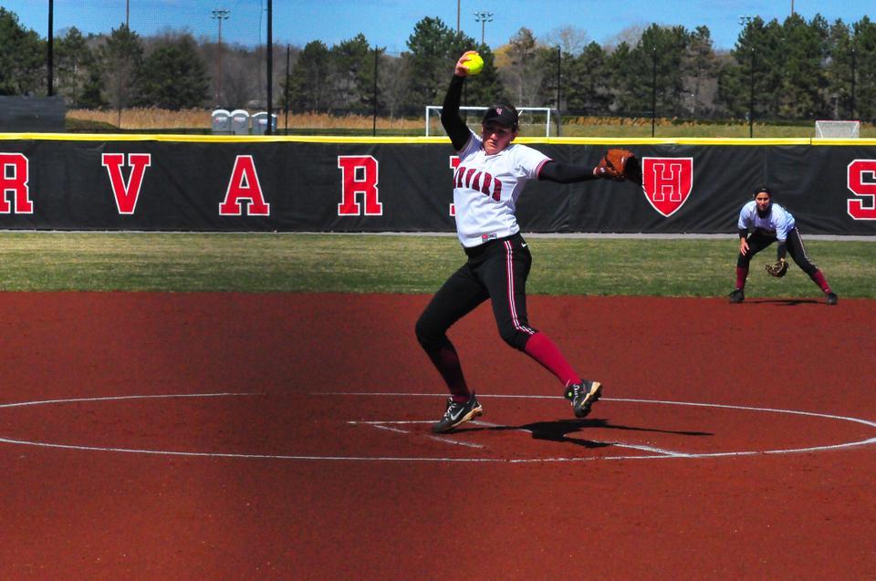 Co-captain Rachel Brown saved the Harvard softball team from elimination in the NCAA regional, allowing two runs in 15 innings of work in a pair of Crimson wins on Saturday.