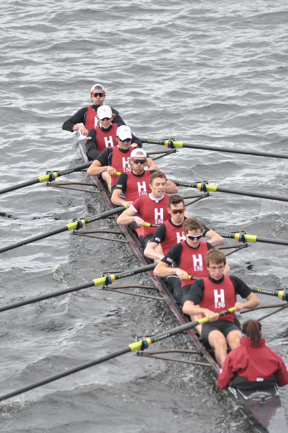 After disappointing conclusions to its previous two seasons, the Harvard lightweight varsity eight, shown here in earlier action, finally broke through in 2012, winning its first national title since 2003 at this past weekend's IRA National Championships.