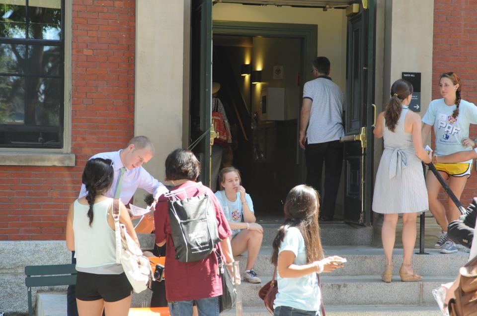 Freshmen moved into their dorms on Monday morning, marking the start of their freshmen year at Harvard.
