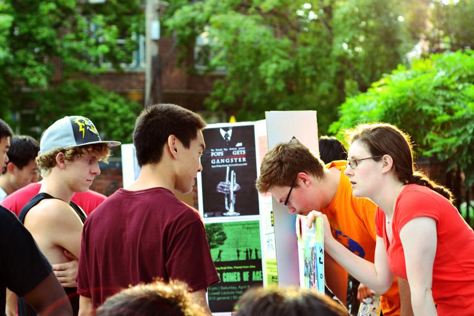Members of THUD chat with interested students in the SOCH courtyard during the Activities Fair, which took place on Friday afternoon.