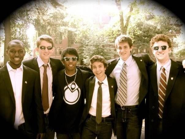 Philip Streich '13, second from left, poses with his freshman roommates from Weld on the day of Freshman Convocation. In addition to being a talented intellectual, Streich was also a social force for his class.