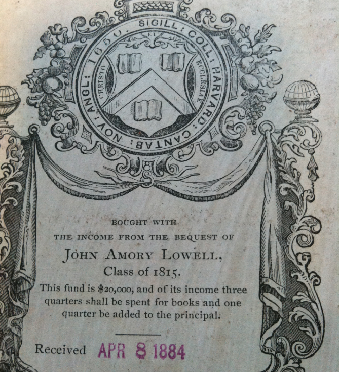 Inside Widener: This book bears the Veritas seal to remind you that Harvard’s legacy has been around longer than you, your parents, your grandparents, and your great-grandparents. 
