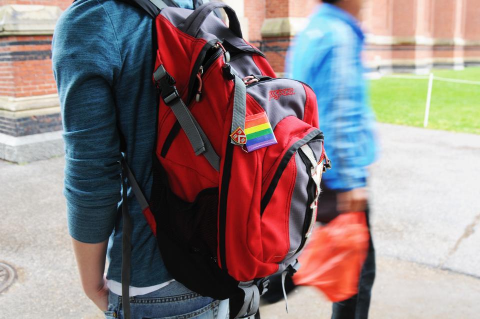 Madeline O. Studt '16 is only one of the many freshman students that showcases her pride and support for the LGBTQ community with her rainbow button besides her Class of 2016 pin.