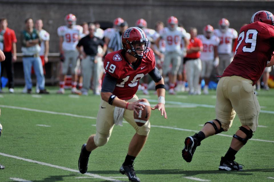 Senior quarterback Colton Chapple threw for 362 yards and four touchdowns in a key Ivy contest against Cornell in front of 7,112 fans at Harvard Stadium. The Crimson football team earned a No. 21/22 national ranking after this weekend’s dominant performance.