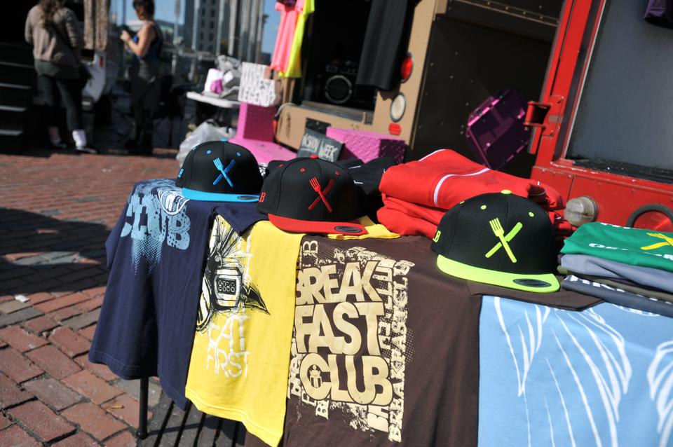 Brkfst Clb sells shirts and hats designed by urban youth.