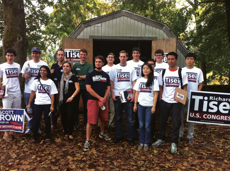 The Harvard College Republicans traveled to suburban Massachusetts to canvass for U.S. Senator Scott Brown and Congressional candidate Richard R. Tisei. 