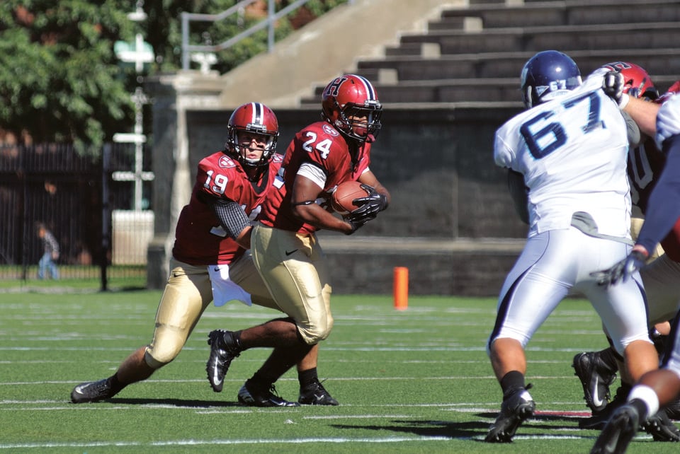 In addition to throwing for 11 touchdowns and 1,182 yards through four games, senior quarterback Colton Chapple has also rushed for 128 yards and three scores on the ground. Senior runningback Treavor Scales leads the league with 124.2 yards per game and 7 touchdowns.