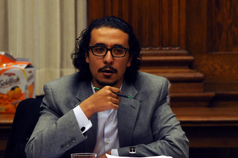 Ahmed Ragab, Harvard Dvinity School faculty member, speaks about evolution and the body during the "Science, Religion, and the Body" Panel Discussion on Thursday. 