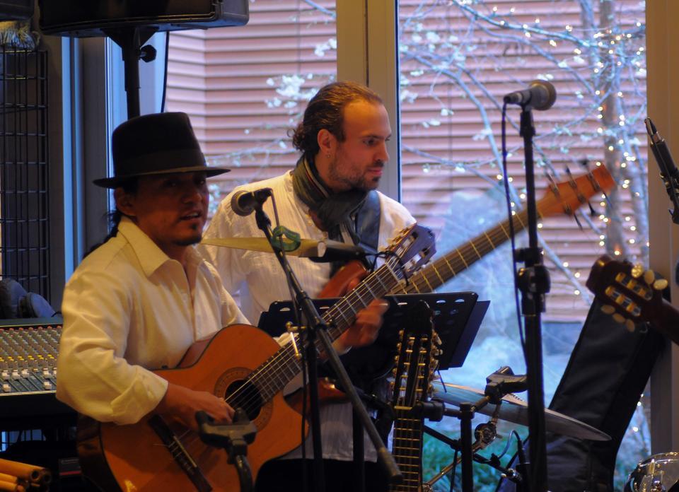 Yarina, the indigenous band from Ecuador, performs at the 30th Annual Cultural Survival Bazaar at Harvard's Center for Government and International Studies on Saturday.
