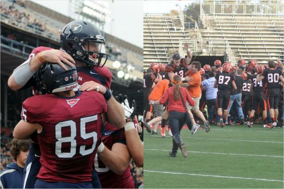 In its eight wins during the 2012 season, the Harvard football team outscored its opponents by an average of 29 points. The Crimson’s 394 total points set a modern-era Ivy League record, and Harvard's roster contained the Ancient Eight Player of the Year (QB Colton Chapple) and placed 18 others on all-Ivy squads. But at the season's end, thanks to two stunning road losses, Harvard was left with nothing to show for it. In week six, the Crimson held a commanding 34-10 lead over Princeton with 13 minutes to go. But a number of Harvard mistakes helped lead to four unanswered Tigers touchdowns during that span, and a Hail Mary pass with 13 seconds left gave the Tigers a dramatic 39-34 win. Despite suffering one of the largest collapses in college football history, Harvard still had the chance to win the title in the season’s penultimate week. But a physical Penn squad upset the Crimson, 30-21, to give the Quakers back the Ancient Eight crown. 