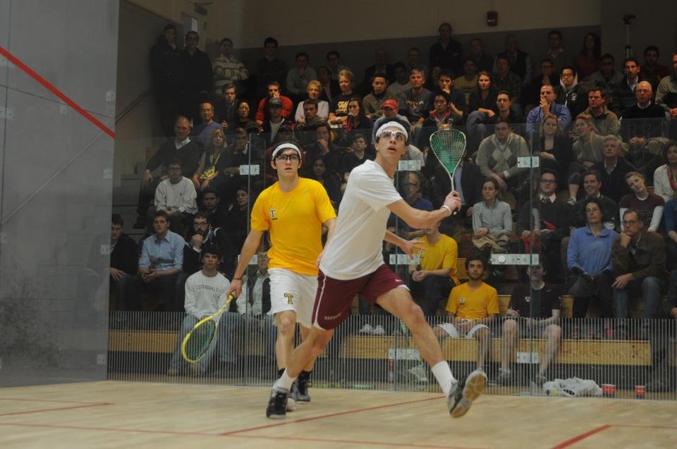 Junior No. 1 Ali Farag was one of the four members of the Crimson squad who won his individual matchup in the Crimson’s 5-4 loss to No. 1 Trinity. Farag defeated Trinity’s No. 1, Reinhold Hergeth, 11-4, 11-6, 11-5.