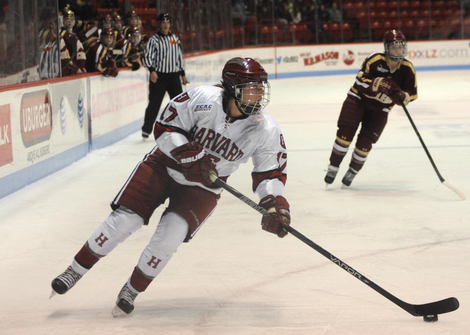 Senior Kaitlin Spurling tallied two goals and an assist in the Harvard women’s hockey team’s 5-2 victory over Colgate Saturday. Spurling and freshman Mary Parker both registered early goals to give the Crimson a 2-0 lead and help it bounce back from Friday’s loss to Cornell.