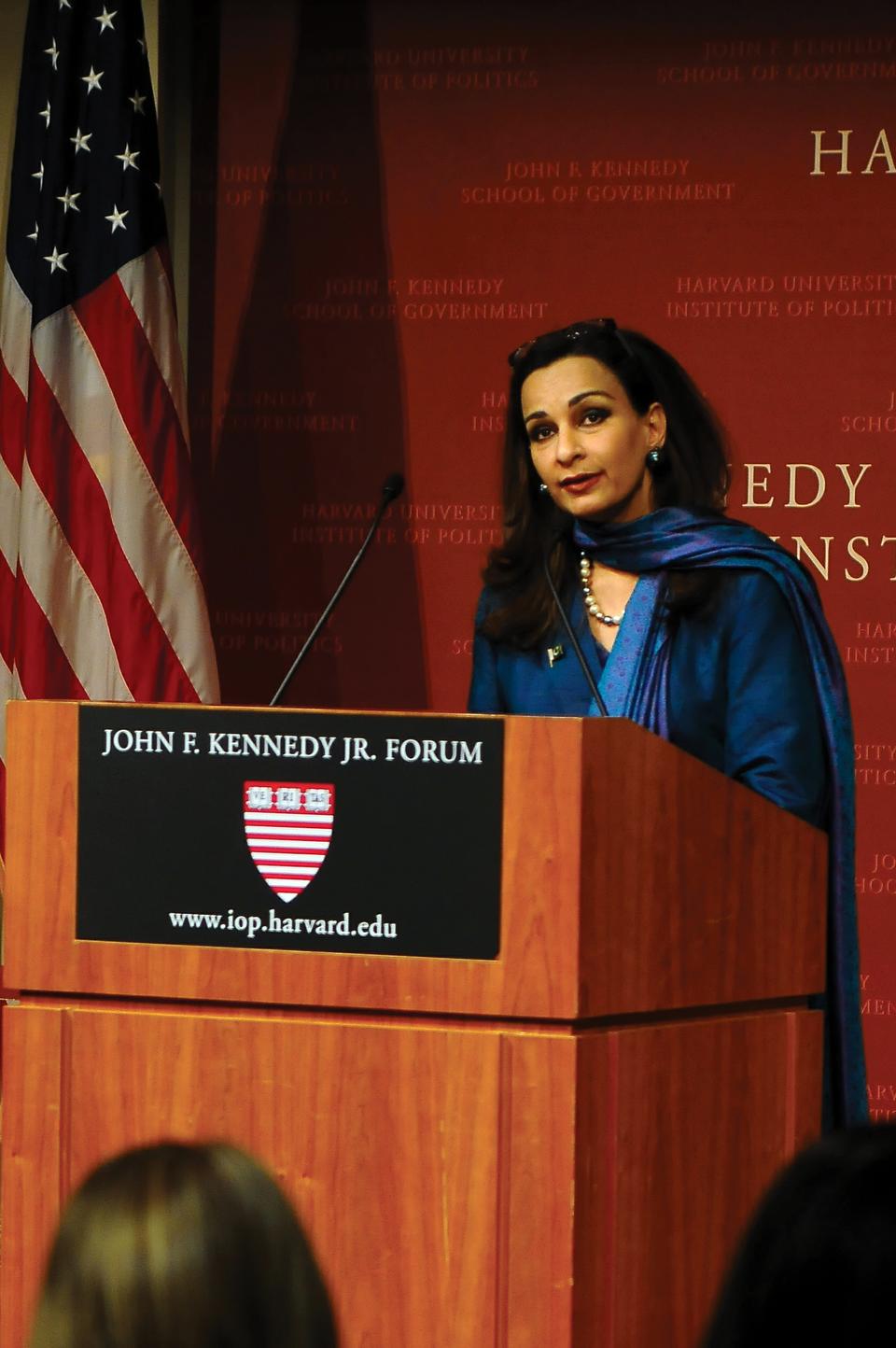 Sherry Rehman, Pakistan Ambassador, discusses current politics in Pakistan at the IOP on Tuesday evening. Ambassador Rehman spoke about current Pakistani relations with the United States.