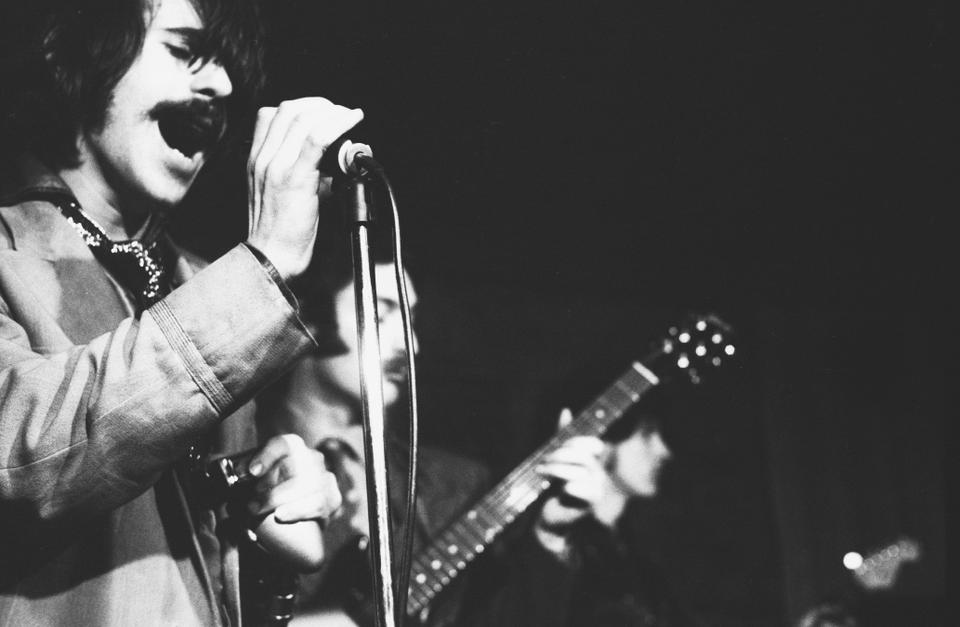 Lead singer Pete Wolf of the Hallucinations performs at Club 47 in March 1968. Performers often used Wolf’s apartment in the Square as a dressing room, since the club did not have its own at the time.