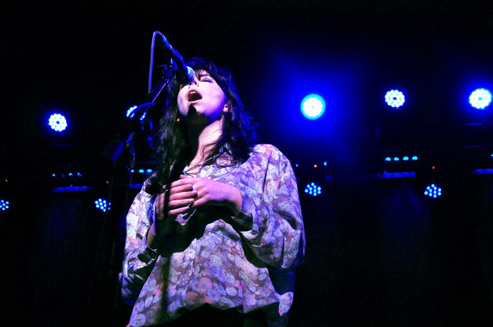Faye O'Rourke, vocalist and guitarist of Little Green Cars, performs at The Sinclair on Saturday night. Little Green Cars headlined the show, with The Ballroom Thieves and Mean Creek opening.
