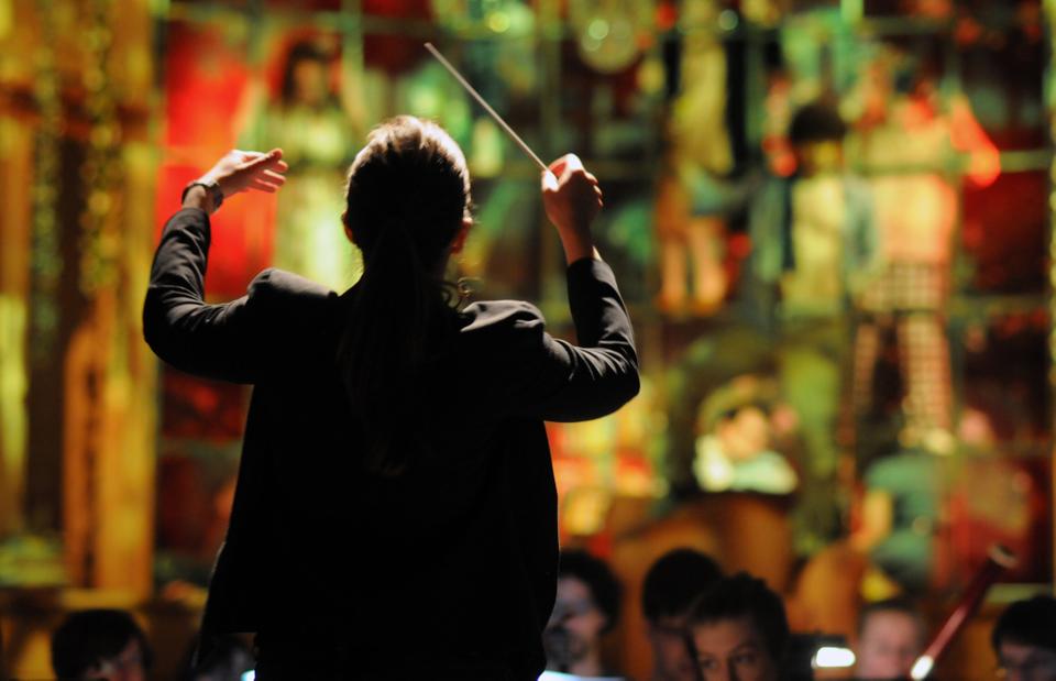Music director Lidiya Yankovskaya directs the orchestra in Britten's musical setting of "A Midsummer Night’s Dream."
