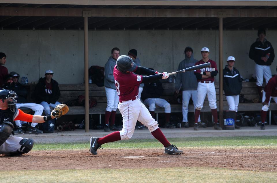 Freshman catcher D.J. Link provided clutch hitting and solid play behind the plate all weekend for the Crimson. The rookie went 9-for-14 with four RBIs, including two in the crucial bottom of the seventh inning in the second game of Saturday’s doubleheader against defending champion Cornell.