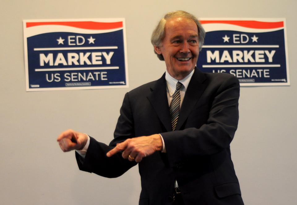 Congressman Ed Markey speaks to students on Friday about healthcare, the environment, and other issues for his campaign for United States Senate. 
