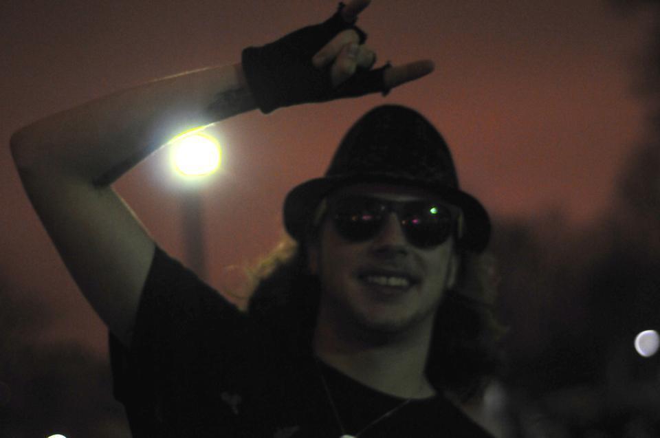 An excited participant at Friday night's celebrations on the Boston Common cheers with the crowd.