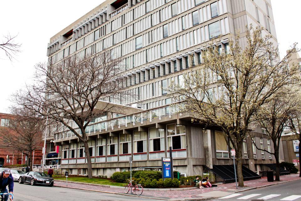 The Holyoke Center houses Mental Health Services. Pictured is the Mt. Auburn side of the building.