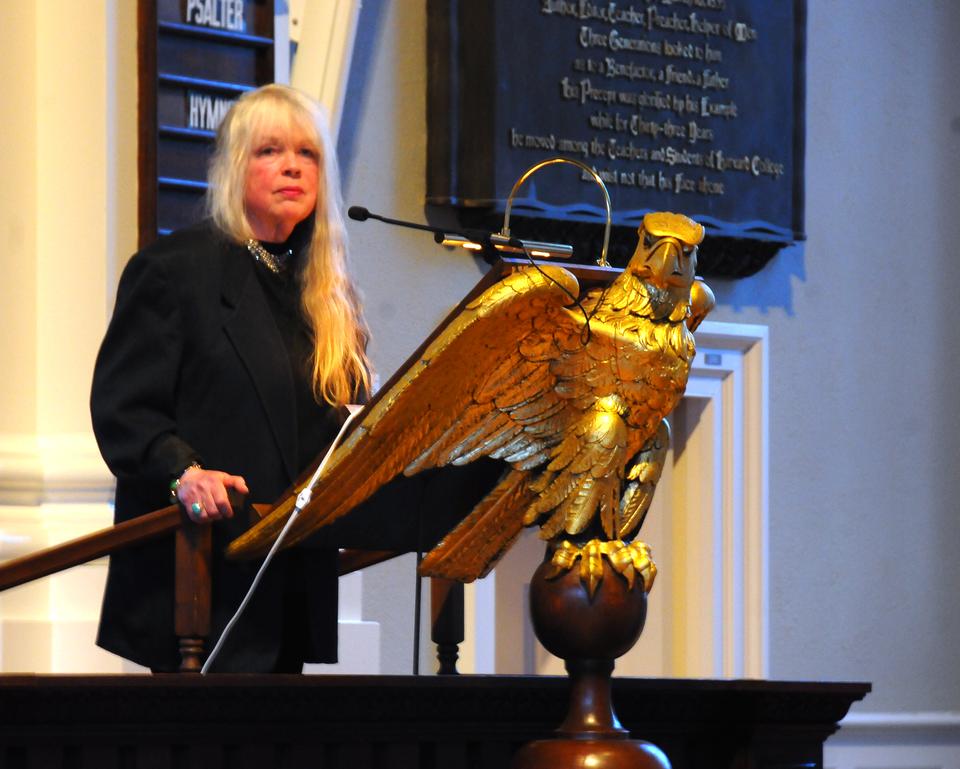 Artist Janet McKenzie shares her original interpretation of Jesus of the People and its influence on her life Monday evening at Memorial Church.