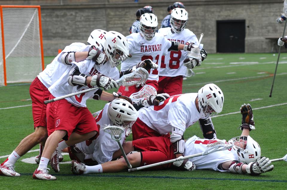 Sophomore Murphy Vandervelde sunk an overtime goal to propel Harvard men’s lacrosse past then-No. 16 Penn before being mobbed by teammates.
