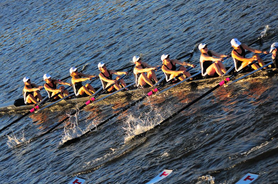 Shown here in earlier action, the Radcliffe lightweight crew surpassed No. 1 Stanford to take home the lightweight invitational on Saturday. 