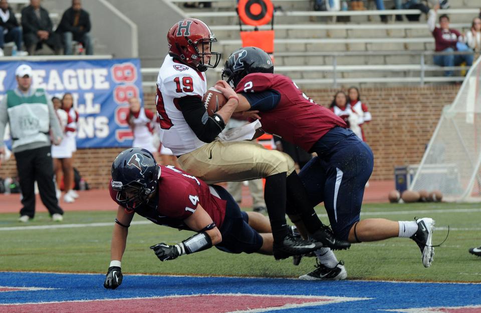 In the game that decided the Ancient Eight championship, Chapple was sacked six times, the most allowed by the Harvard offensive line all season. Harvard lost to Princeton and Penn and couldn’t repeat its championship bid but ended its season with a win in The Game for the sixth consecutive year.
