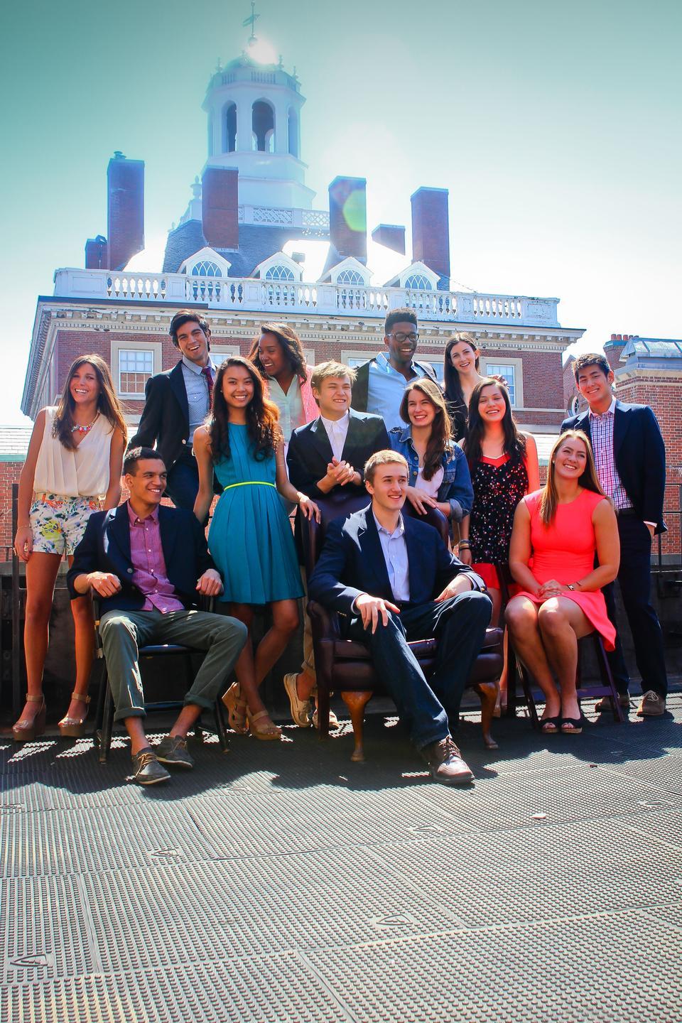 As winter turns to spring, the members of the Class of 2016 named the 15 Hottest Freshmen by Fifteen Minutes cool off on the roof of The Crimson on May 3.