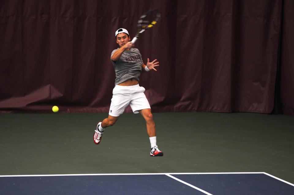 Playing at No. 1 in singles throughout the dual meet season, sophomore Denis Nguyen compiled an 8-8 record as his Harvard men’s tennis team went 19-6.
