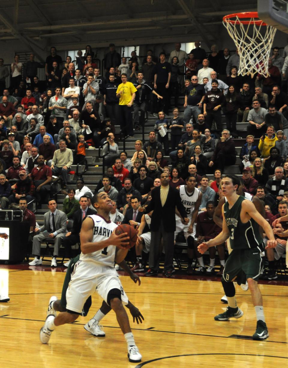 Freshman Siyani Chambers’ layup with 18 seconds remaining in regulation evened the score at 62 in the Crimson’s Jan. 26 matchup with Dartmouth. Harvard, which trailed by 10 with 1:33 to play in regulation, went on to win in overtime, 82-77.