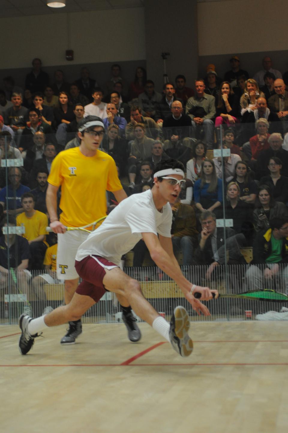 Ali Farag had his first collegiate loss against Princeton in a year in which the team came just short of a title against Trinity, losing 6-3.