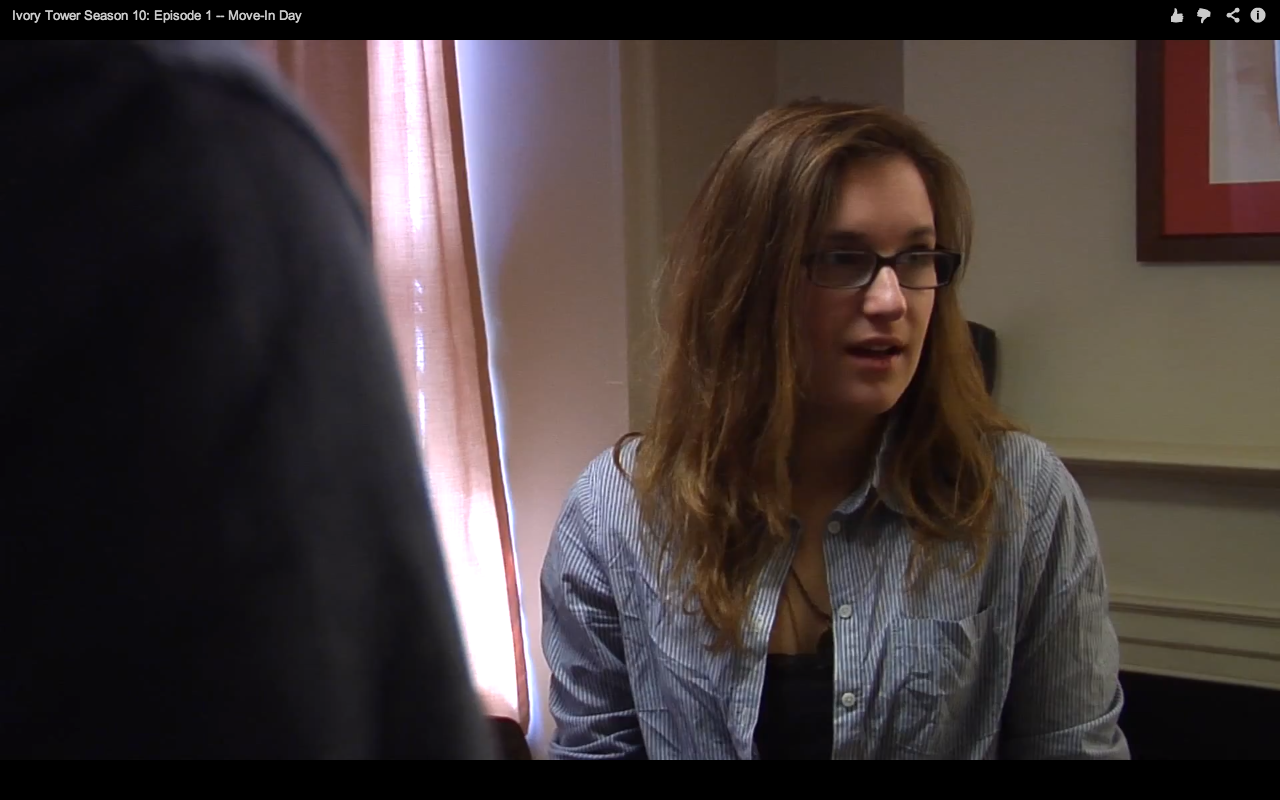 Leonie A. Oostrom '15 acts in last season's only episode of "Ivory Tower." The show will make a come-back this semester.