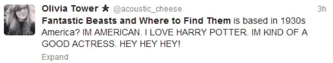 Because Twitter is probably a Warner Bros. casting director’s first stop.