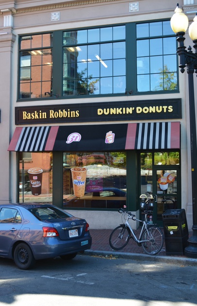The Bow St. Dunkin' Donuts and Baskin Robbins store remains open—for now.