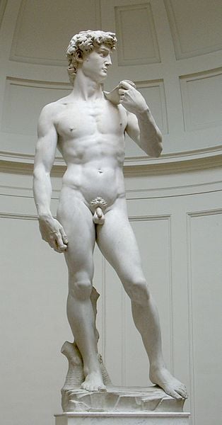 The iconic Renaissance sculpture was encased in bricks during the war to help shield it from damage.