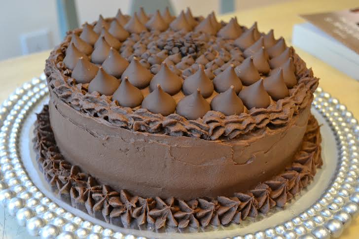 Piccione's whipped chocolate ganache cake. 