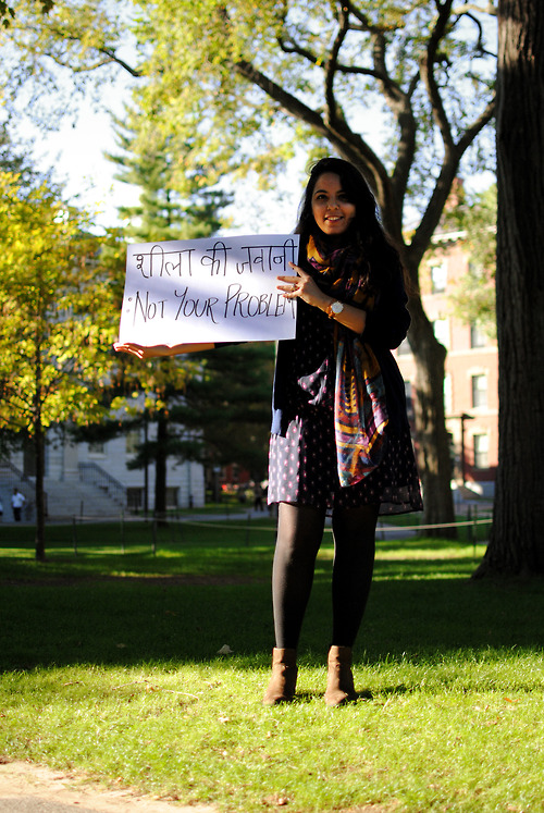 Students from all over the university are featured in the campaign. This image is of a student from the Graduate School of Design.