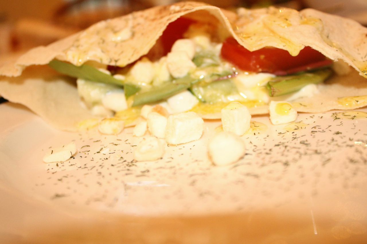 Sprinkle feta cheese and dill on top