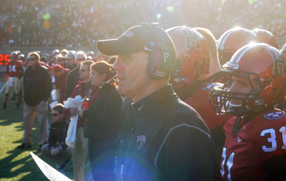 Harvard Head Football Coach Tim Murphy says he helps connect roughly two players a year with prep schools that will help them develop academically and athletically.