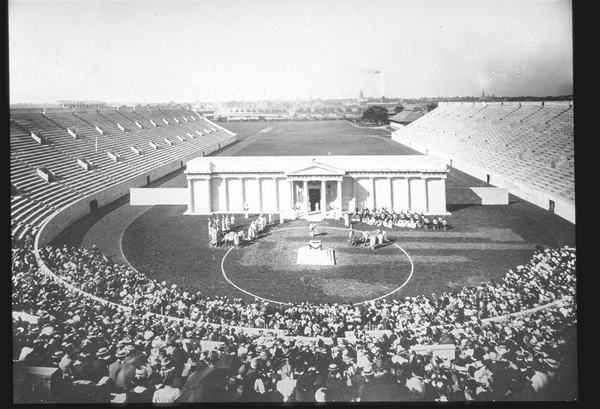 Harvard Stadium has stood for more than football, housing Vietnam protests and rock stars in the twentieth century.