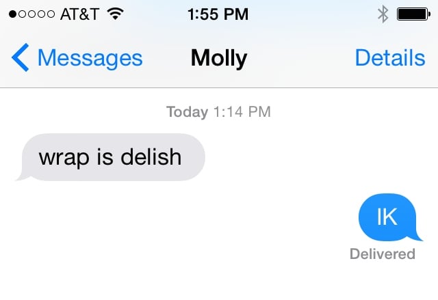Molly confirms that the wrap is, indeed, delish.