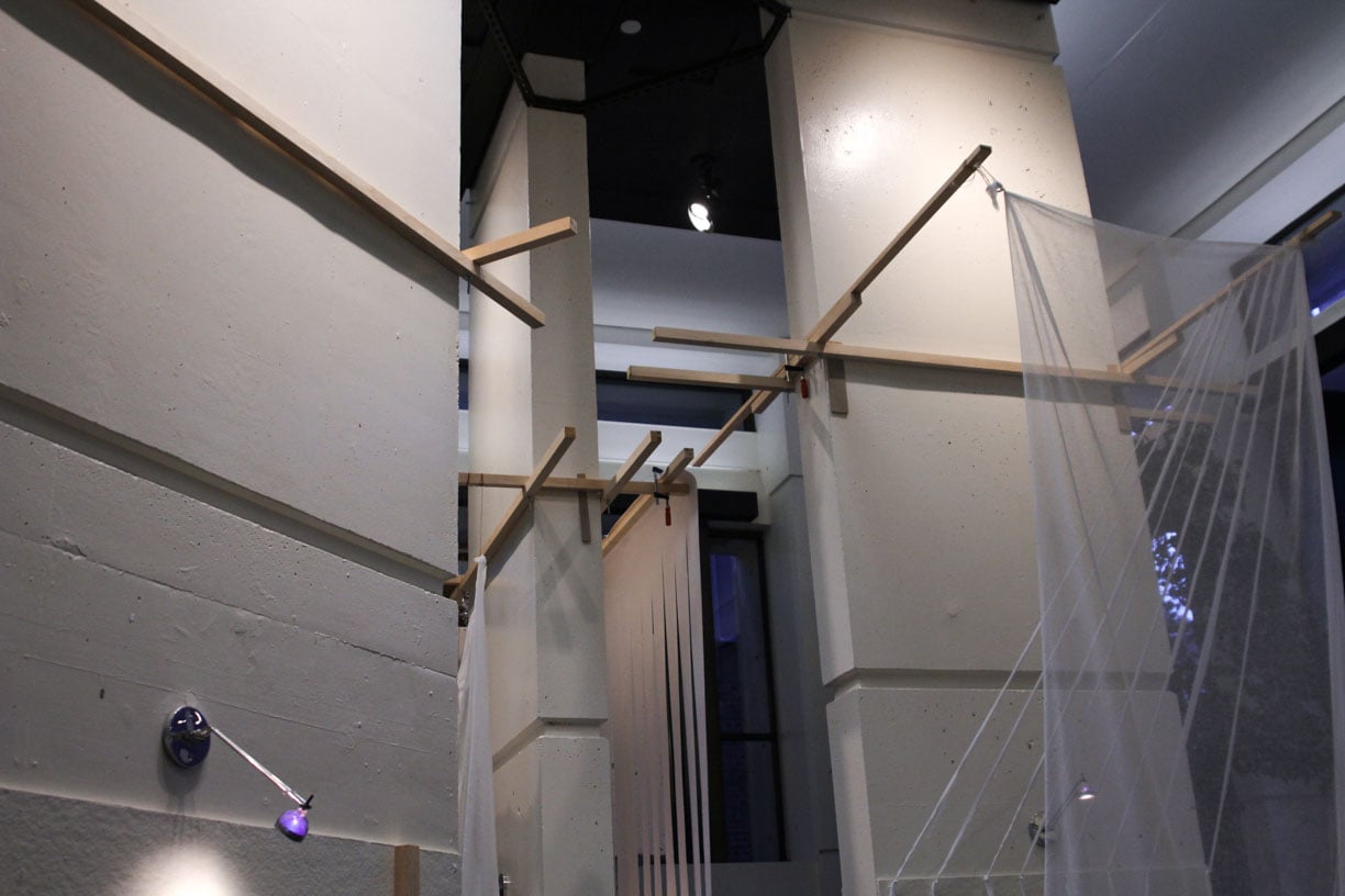 "Mather Build," an experimental art initiative, opened on Wednesday afternoon in Mather House. Curator Mathew R. Terry and Assistant Curator Kevin Hong '15 discussed the exhibit's aim to draw the viewer into the architecture of the Mather lobby.  