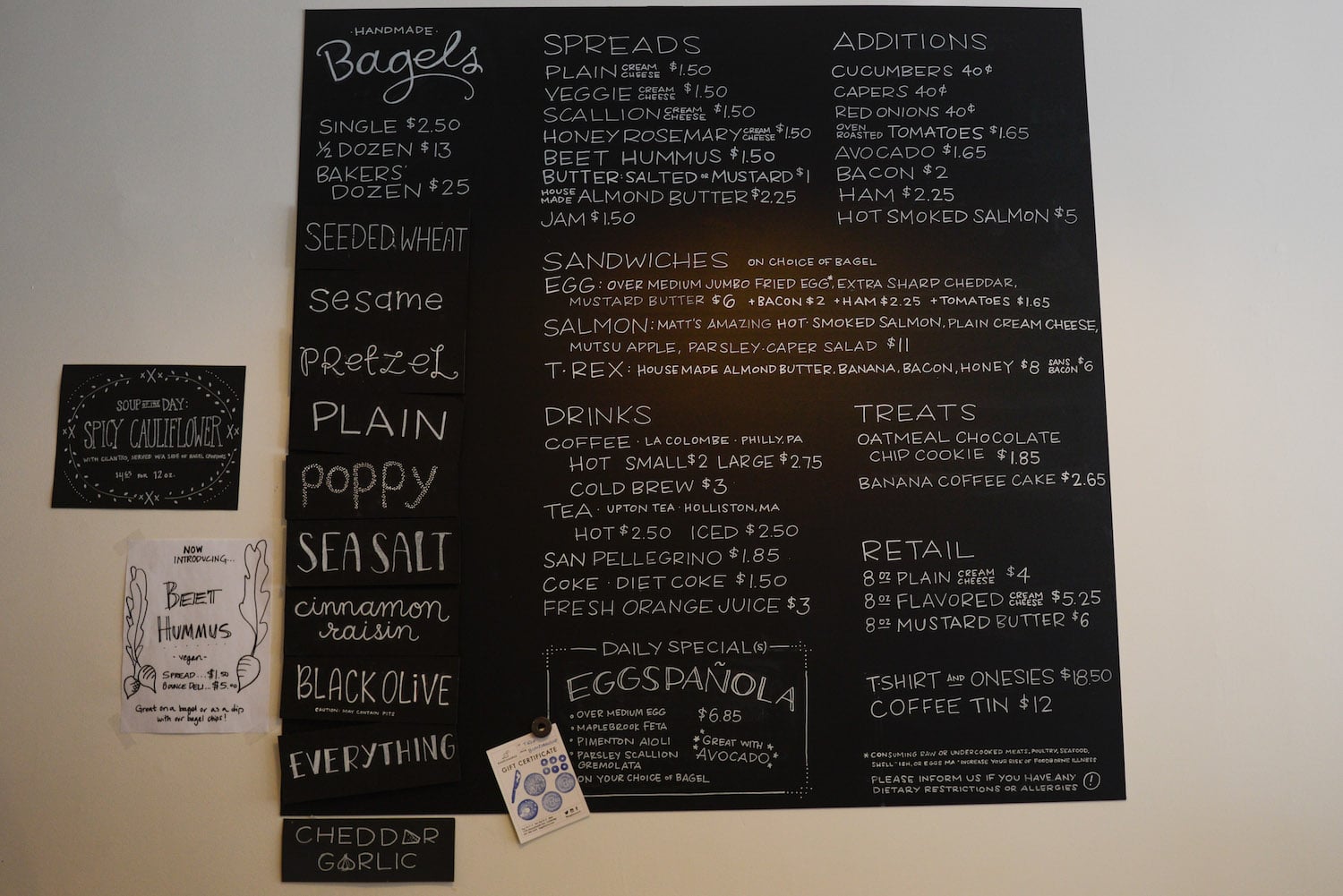 Bagelsaurus has an artisan menu cultivated with high-quality, locally-sourced ingredients in mind. FM's favorite? The Egg Sandwich on an everything bagel.
