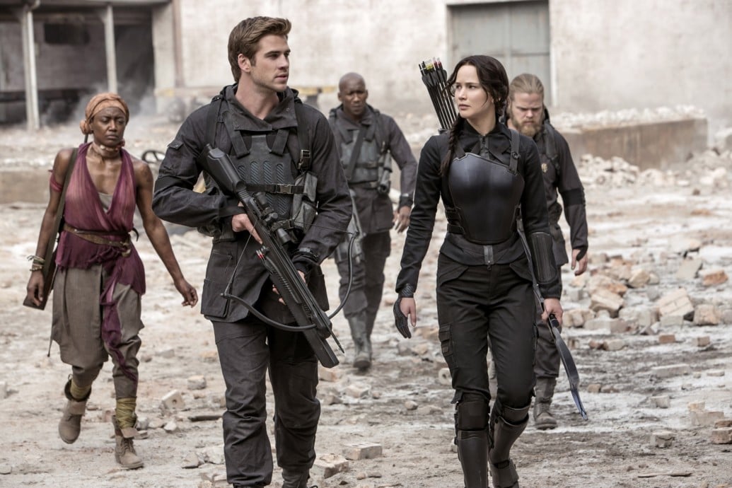 "The Hunger Games: Mockingjay—Part 1" features heroine Katniss Everdeen (Jennifer Lawrence) as a young rebel against an authoritarian government.