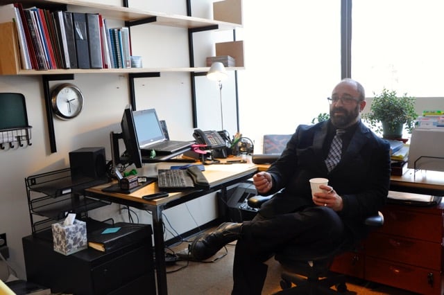 Glenn R. Magid discusses the advising resources at Harvard in his office at the Smith Campus Center. 
