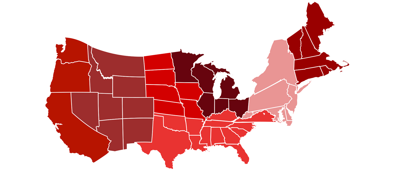 Regional diversity at Harvard does not mirror the demographics of the United States, with certain areas of the country over represented in student population.