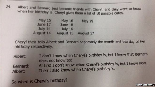 Cheryl's Birthday Conundrum