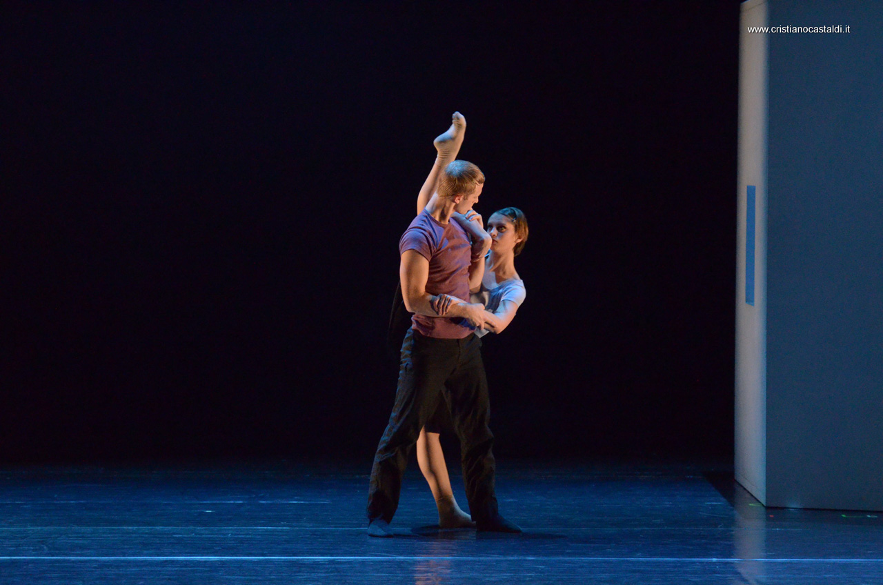 Two members of Spellbound Contemporary Ballet perform.
